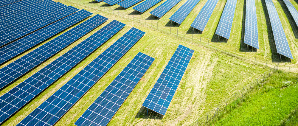 Solar Farm with Ground-Mounted Solar Panels
