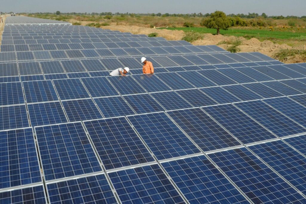 Commercial solar system cost breakdown showing panels, inverters, mounting structures, and installation expenses for 1 MW solar plant