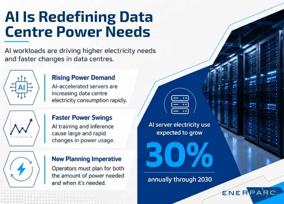 AI workloads increasing power demand and energy consumption in data centres